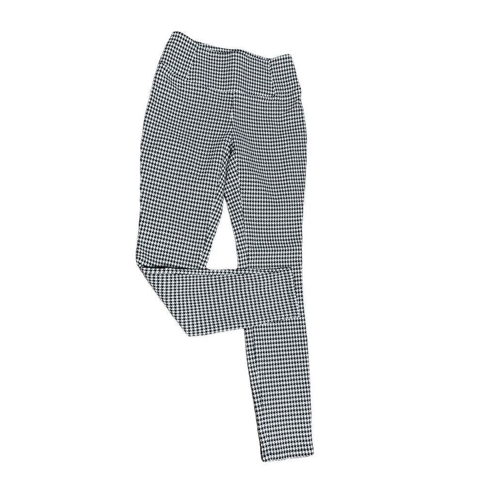 Worth Houndstooth Skinny Pull On Knit Pants Tapered Leg Size 2